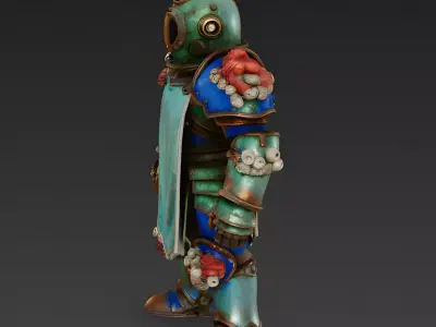Abyssal Ocean Knight Character 3D Model Low-poly 3D model