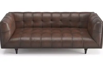Old Leather Sofa Free low-poly 3D model