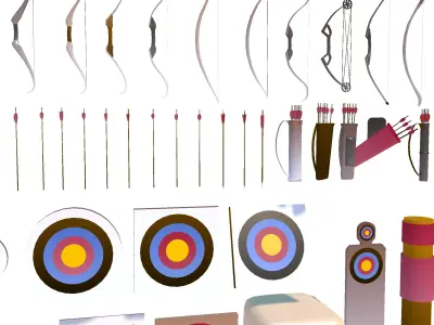 Archery Tips Asset Pack Low-poly 3D model