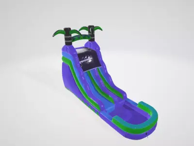 Premium Commercial Grade Lightweight Tropical Water Slide 3D model