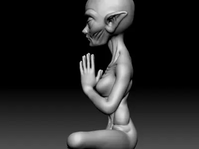 Alien Statue - 0100 3D print model
