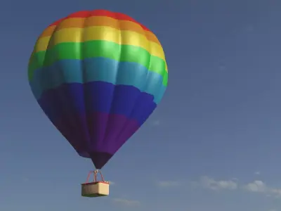 Hot air balloon Low-poly 3D model