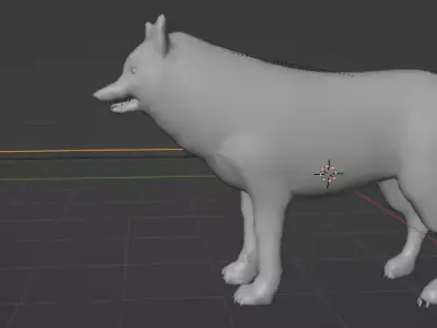 Grey Wolf Low-poly 3D model