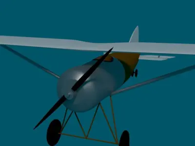 WWI-Plane 3d model Low-Poly biplane flying in sky Low-poly 3D model