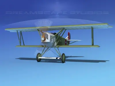 Fokker D-VII V12 US Army 1919 3D model