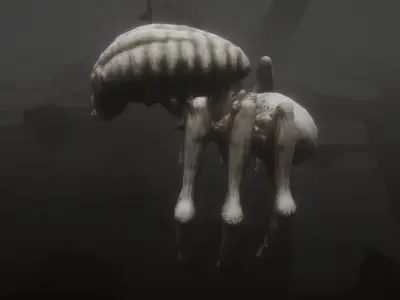 Skeletal Horror Spider Free low-poly 3D model