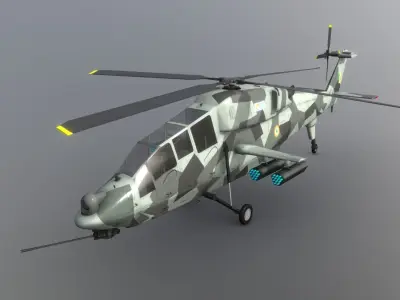 HAL Light Combat Helicopter LCH Low-poly 3D model