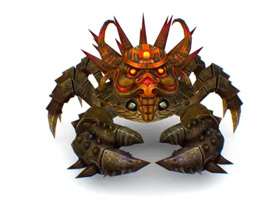 Brown Giant Crab Shell Crayfish Arthropods Sea Animal Low-poly 3D model