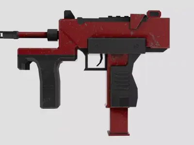 SMG Stylized Weapon Asset Low-poly 3D model