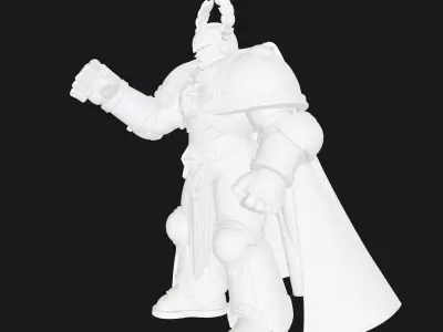 Towering Armored Superhuman With Ornate Cape 3D Print Model 3D print model
