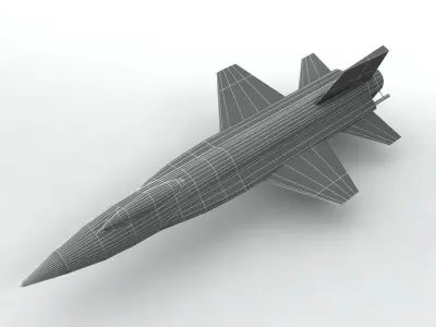 North American X-15 Experimental Aircraft Low-poly 3D model