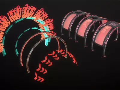 Sci Fi Arches Low-poly 3D model