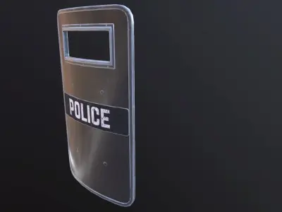 Police Ballistic Shield Low-poly 3D model