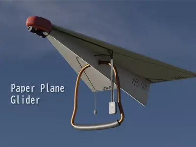 Paper Plane Glider Low-poly 3D model