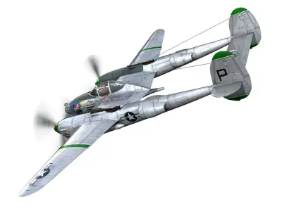 Lockheed P-38 Lightning Shadys Lady 3D model