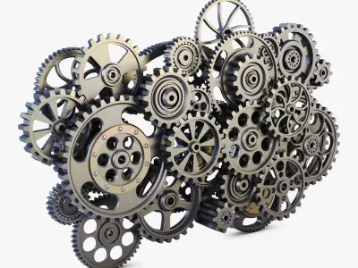 Gear Mechanism Low Poly v 2 Low-poly 3D model