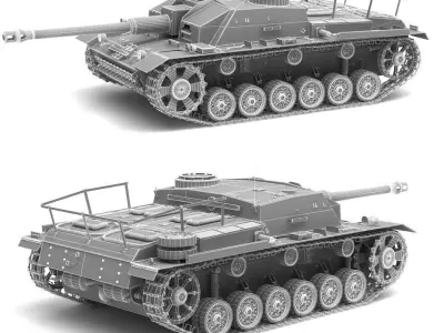 Sturmgeschutz StuG III Ausf F German Anti Tank SPG 3D model
