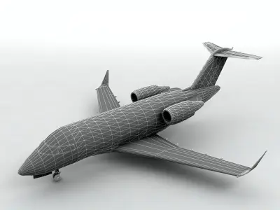 Bombardier Challenger 600 Aircraft  Low-poly 3D model