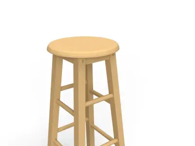 Wooden Bar Stool 3D model purchase