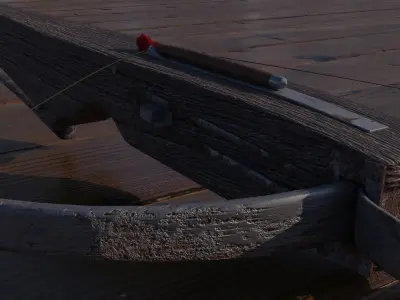 Crossbow with a dart 3D model