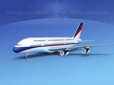 Airbus A380-800 Corporate 3D model