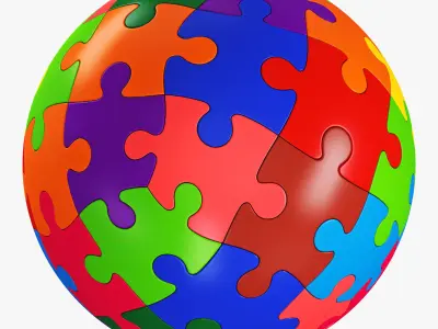 Colored Sphere Puzzle v 3 3D model