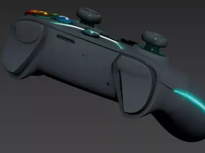 Futuristic Cyberpunk Gamepad - Neon LED Controller 3D model