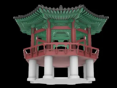 Traditional Octagonal Pavilion 3D model