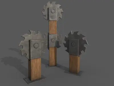 Piercing-Cutting Traps Low-poly 3D model