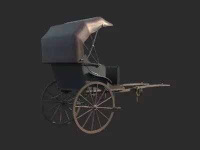  carriage animal-drawn vehicle passenger vehicle 3D model
