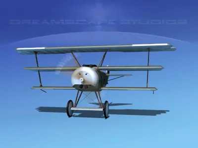 Fokker DR-1 Triplane V14 3D model