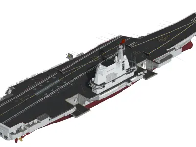 Shandong Chinese aircraft carrier   002 aircraft carrier Navy 3D model