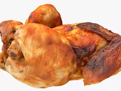 Chicken and a Parts Low-poly 3D model