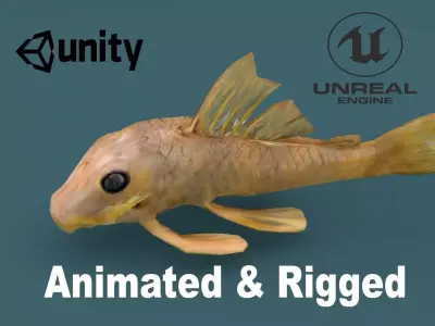 Sailfin Catfish  Low-poly 3D model