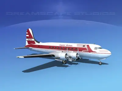 Douglas DC-4 Capitol Airlines 3D model