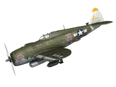 Republic P-47D Thunderbolt - Miss Mutt II 3D model