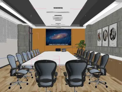 Modern Office Meeting Room Low-poly 3D model