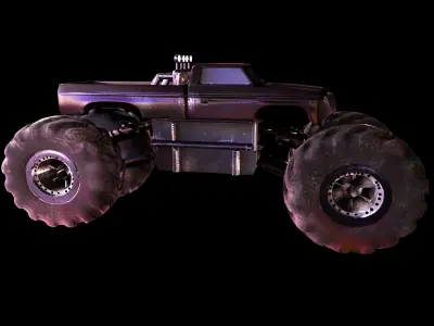 High Poly PBR Rodeo Monster Truck Free 3D model