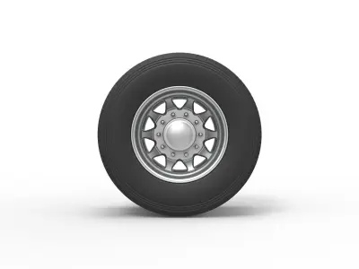 Rear custom wheel of semi truck Version 5 Scale 1 to 25 3D print model