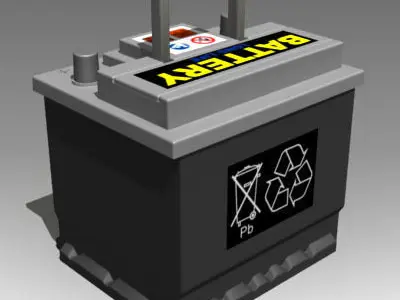 Generic Car Battery Full Interior 3D model