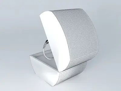 Ladies Gold Platinum Heart Style Engagement Ring Free 3D model