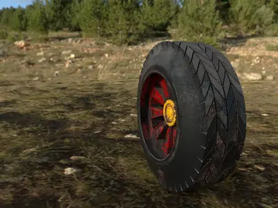 rusty tire Low-poly 3D model