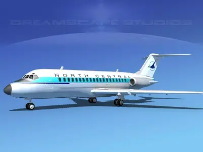 Douglas DC-9-20 North Central Airlines 3D model