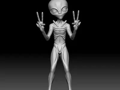 Alien Statue - 0230 3D print model