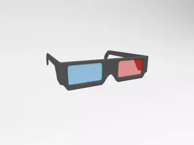 Cartoon 3D Glasses v1 002 Low-poly 3D model