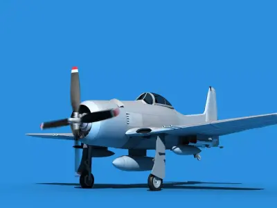 Grumman F8F-2 Bearcat V00 3D model