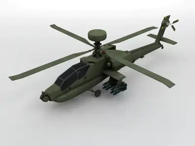 AH 64D Helicopter  -2 Low-poly 3D model
