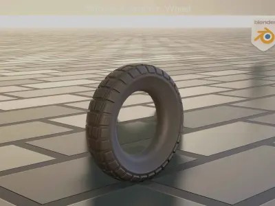  Low-Poly Offroad E-Scooter Wheel Low-poly 3D model