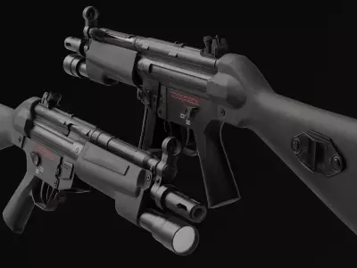 MP5a4 SMG Low-poly 3D model