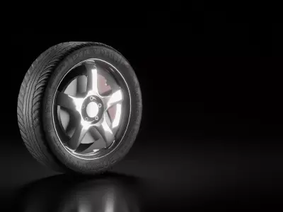Car tire - V shaped tread Low-poly 3D model